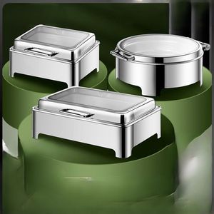 Eleganter, robuster 13L Edelstahl Elektro-Buffetwärmer mit Glasdeckel und smarter digitaler Steuerung für Resorts und Kreuzfahrten - Product Image 1