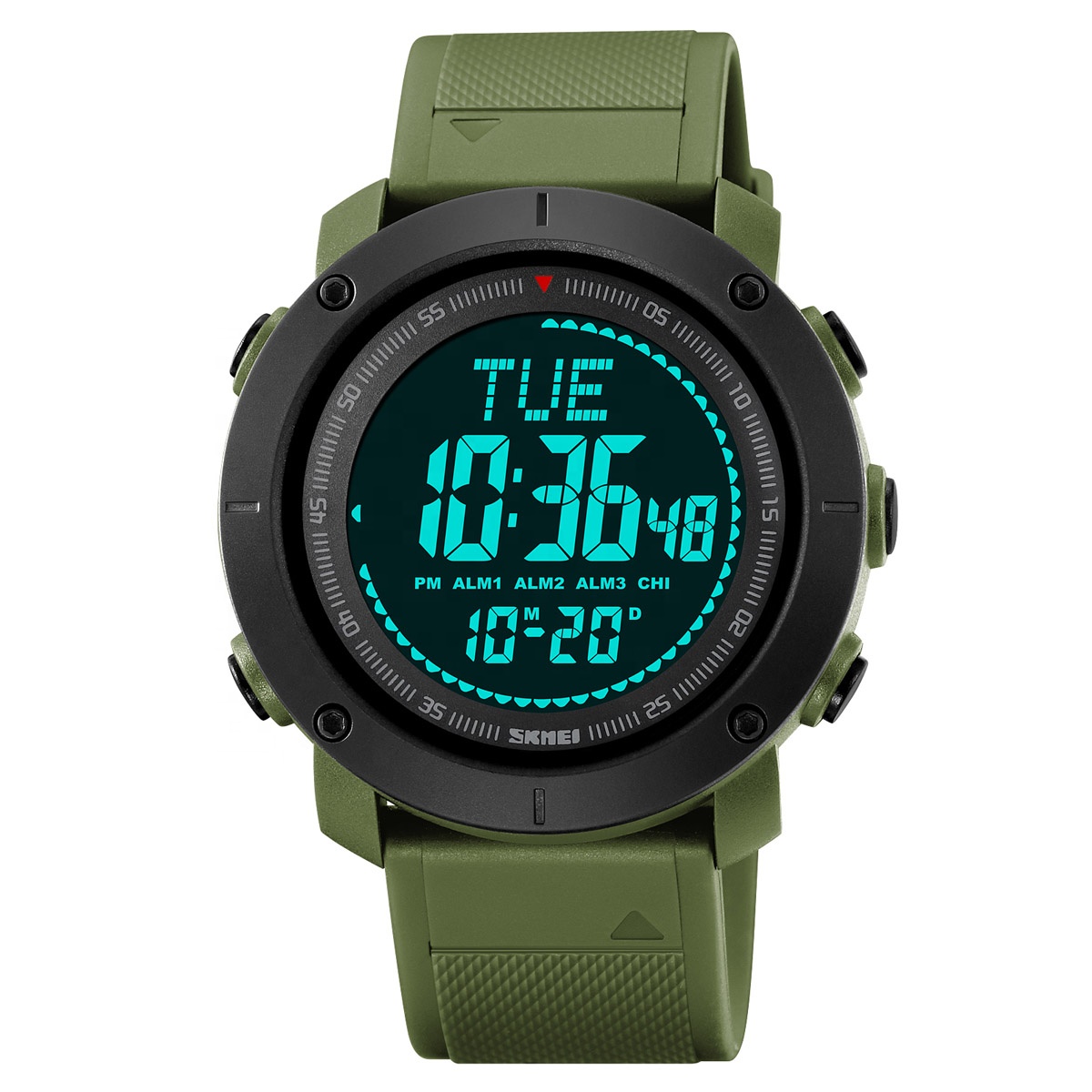 Relojes SKMEI 2095 Alarma Chrono Zona horaria mundial Fitness al aire libre  Deporte Digital Hombres Pulsera Impermeable Brújula Relojes - Technical View