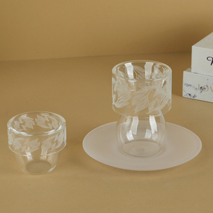 Juego de Tazas de Café y Té Estilo Árabe con Borde Enrollado, Diseño de Hoja Grabado con Láser, Personalizable, 6 Piezas con Empaque - Product Image 3