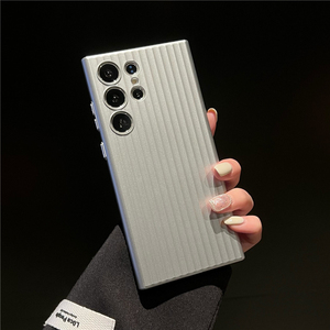 Siêu Mỏng Matte Da Kết Cấu Sóng Hành Lý PC Pha Lê Cứng Điện Thoại Bìa Trường Hợp Đối Với Samsung S23 S24 Siêu Cộng Với - Product Image 5