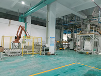 Automatische 25kg 30kg 50kg Bohnen-Mais-Getreide-Tierfutter Wiege- und Abfüllroboter-Palettieranlage Verpackungsmaschine