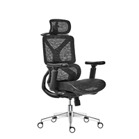 Chaise de bureau ergonomique en maille, dossier haut, appui-tête réglable, accoudoirs 3D, pivotante, chaise de bureau exécutive, cadre blanc moderne