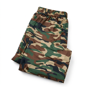 High Quality Custom Men's Drawstring Elastic Waist 100% Cotton Pleated Front <b>Camouflage</b> Tactical <b>Cargo</b> Sweatpants Streetwear - Product Image 5