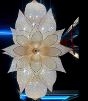 Grand plafonnier moderne de luxe en verre de Murano personnalisé lustre de luxe de lumière de restaurant d'hôtel pour la suspension d'hôtel de villa