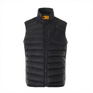 <b>Black</b> <b>Men's</b> Winter Puffer Vest Stand Collar Quilted Down Alternative Zip Up <b>Waistcoat</b> Outdoor Outerwear - Product Image 4