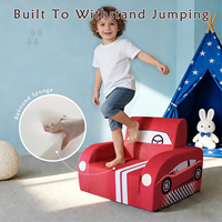 Sofá Cama Infantil Convertible 3 en 1 con Diseño de Robot de Carreras, con Espuma Suave para Dormitorio, Lectura y Siesta