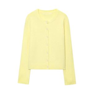 Suéter de Punto Color Crema Francés, Moda Otoño 2025 para Mujer, Estilo Retro, Manga Larga, Corte Casual - Product Image 1