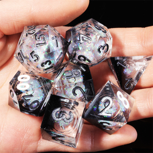 Mini Planet - Juego de Dados de Plástico de Alta Calidad para D4, D6, D8, D10, D12, D%, D20, Núcleo Líquido, Personalizado, 7 Piezas, para Juegos de Mesa - Product Image 5