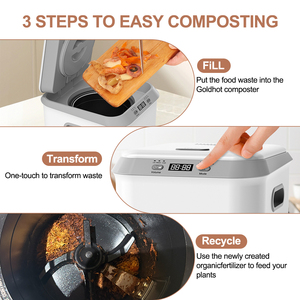 Nouveau composter électrique de cuisine 3,3 L, inodore, auto-nettoyant, en ABS, pour la transformation des déchets alimentaires en engrais, utilisation intérieure - Product Image 5