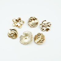 Boutons à tige en métal doré personnalisés, ajourés, style filigrane, motifs variés (Rose, Ancre, Vigne, Lettre, Trèfle) pour vêtements de mode de créateurs