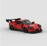 MOC City Famous 302 Red Sports Super Racing Car Model 1:35 Scale Plastic DIY Assembly Bricks Building Blocks Sets for Unisex