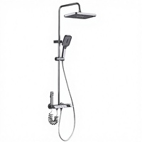 Douche murale moderne thermostatique pressurisée en cuivre coloré avec inverseur pour eau froide et chaude