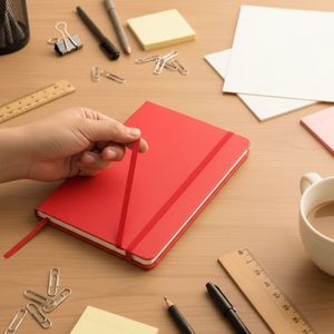 High Quality Custom Logo PU Leather Hardcover <b>A5</b>/A6 Paper Thread Sewing Business School Office Planner <b>Notebook</b> Elastic Band - Product Image 5