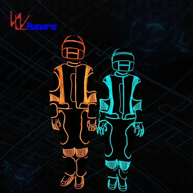 WL-036 MensライトアップLEDトロン衣装パフォーマンスWear Future Fiber OpticライトBoys Group Dance Costumes Luminous Clothing