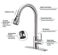 SUS304 acier inoxydable tirer robinet de cuisine noyau en céramique mitigeur chaud froid Rotation brossé eau grue robinet pour chambre évier salle de sport