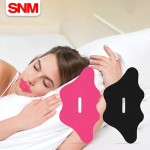 Bande buccale de sommeil prédécoupée personnalisable pour le sport bandes buccales roses respirantes bande adhésive pour les lèvres en coton anti-ronflement - Product Image 1
