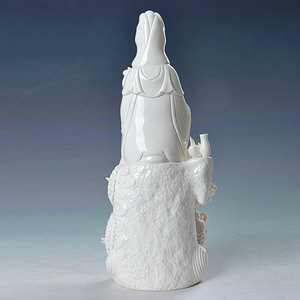 Ornements Bouddha Guanyin en céramique faits à la main, style Kowloon, en porcelaine <span class=keywords><strong>Blanc</strong></span> de Chine, Bodhisattva pour attirer la prospérité - Product Image 2