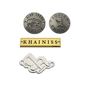 Custom Logo Metal Garment Tags Label 3D Metal Logo For Clothes Bag Handbag