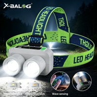 Linterna Frontal Recargable de 6 Modos, la Más Brillante para Exteriores, Linterna Frontal USB con 2 LED para Caza