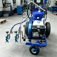 Machine de marquage de lignes de stationnement par pulvérisation à froid avec réservoir de 6 L pour le marquage de lignes de stationnement en intérieur
