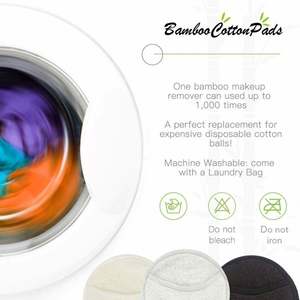 แผ่นเช็ดเครื่องสำอางแบบใช้ซ้ำได้ 3 ชั้น 10 ชิ้น ซักได้ ทำจากใยไผ่ธรรมชาติและฝ้ายออร์แกนิค แผ่นกลมสำหรับทำความสะอาดผิวหน้า - Product Image 5