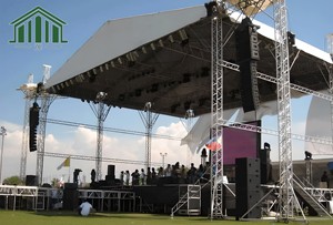 铝合金可移动舞台，适用于婚礼舞台和派对舞台，集成线阵塔和音响系统 - Product Image 3