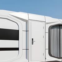 Maison capsule spatiale préfabriquée moderne, maison mobile modulaire en acier, mini-maison pour chambre d'hôtel, cour