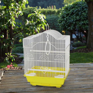 Cage à oiseaux antique Aier de haute qualité, bleu et blanc, écologique, facile à assembler, 30x23x39cm, motif animal en fer, plateaux en plastique - Product Image 5