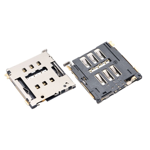 Wholesale Jinbilai Custom Molex Nano SIM Card Connector Detect Switch 6P 1500 Cycles 1A Black/Silver PCB Mount Stainless Steel