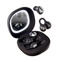 Earbud Fashion TWS Headphone Kait Telinga Kontrol Sentuh Earphone Olahraga Non-In-Ear Stereo HiFi Cermin Rias untuk V6.0 Tipe-C