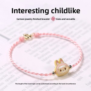 Braccialetto Intrecciato Fatto a Mano con Charm Labubu, Regalo per <span class=keywords><strong>Migliori</strong></span> Amici, Accessori in Oro, Gioielli Trendy e Carini - Product Image 2