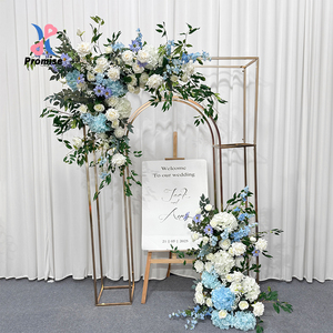 Blue White <b>Artificial</b> <b>Flower</b> Arch Set Silk Rose <b>Hydrangea</b> Handmade Floral Arrangement for Wedding Mother's Day Chinese New Year - Product Image 1