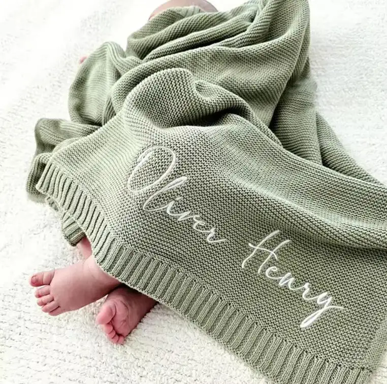 Coperta del bambino fatta a mano all'ingrosso del bambino della coperta del cimelio della balza del cotone che tiene le coperte a maglia del bambino del volant