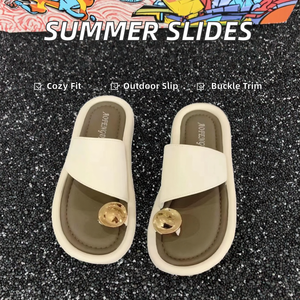 รองเท้าแตะแฟชั่นใหม่สำหรับผู้หญิงใส่สบายสำหรับฤดูร้อน พื้นรองเท้านุ่ม ดีไซน์กันลื่น วัสดุพื้นรองเท้าด้านในทำจาก PVC - Product Image 2