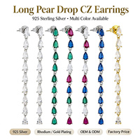 Boucles d'oreilles pendantes longues YL en forme de poire avec pampilles et zircons cubiques, chaîne de luxe, adaptées aux femmes, bijoux couleur personnalisable