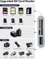 Lector de Tarjetas SD y TF 4 en 1 de 8 Pines, Kit de Conexión USB 3.0 OTG para Cámara, Compatible con iPhone, iPad, Hubs, Teclados, Audio y Ethernet