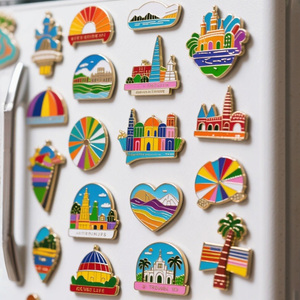 Máy làm nam châm tủ lạnh bằng kim loại thiết kế Art Deco có logo tùy chỉnh, kèm nhãn dán hình dạng tùy chỉnh làm quà lưu niệm trang trí nhà cửa & quà tặng du lịch - Product Image 6