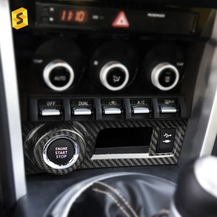ES Customized Turn on Turn off Sticker Carbon Fiber Interior Trim Accessorizes 86 Start switch panel Frame