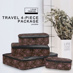 Hawaiian Customized Hau Flower Polyester Zipper Compression Luggage Handhold <b>Packing</b> Cubes Portable Travel Duffle Storage Bag - Product Image 6
