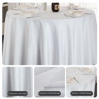 Nappe en polyester de luxe de 120 pouces en gros, blanche et solide, personnalisée pour les festivals, les mariages, les banquets et les événements