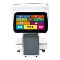 Caisse enregistreuse électronique intelligente ZHONGJI TS7D(AI) avec écran tactile, balance intégrée, processeur Intel Pentium, Windows, 128 Go de RAM, IA, Bluetooth, USB