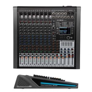 มิกเซอร์เสียงดีเจ SL10 <span class=keywords><strong>Pro</strong></span> 10 แชนแนล 99 DSP USB บลูทูธ สำหรับบันทึกเสียงบนคอมพิวเตอร์  พร้อมแผงควบคุมเสียงแบบตั้งโต๊ะ - Product Image 1