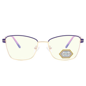 Lunettes anti-lumière bleue à monture complète en métal gris Jack Square pour femme 5118 - Product Image 1