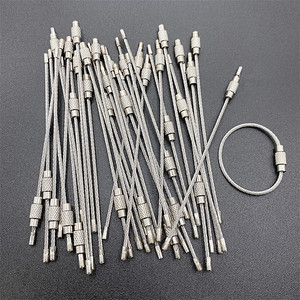 Cadenas en acier inoxydable coloré et revêtu de plastique en stock, <span class=keywords><strong>porte</strong></span>-clés en câble métallique, anneaux de clés durables pour un usage quotidien - Product Image 1