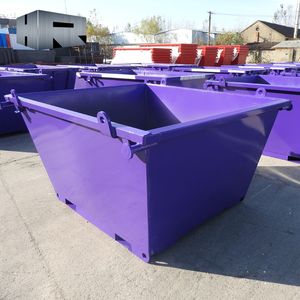 Heroeq 1立方メートルダンプスターマイルドスチールQ235またはQ345廃棄物スキップビンメタルクレーンビンリフティングラグ付き - Product Image 5