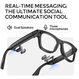 Lunettes intelligentes GL12 AI avec caméra pour caméra <span class=keywords><strong>Sony</strong></span>, caméra HD 8MP, lunettes d'enregistrement vidéo, lunettes de traduction en temps réel - Product Image 3