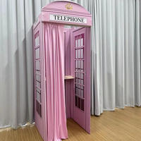 Cabine téléphonique de qualité détachable pour foires florales, cabine téléphonique dorée pour livre audio, cabines téléphoniques sur pied pour mariage