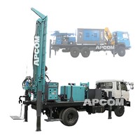 APCOM 350m 450m Machine de forage mobile de puits d'eau Camion monté sur une plate-forme rotative Noyau de 600mm de diamètre comprenant un moteur de pompe