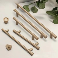 Gagang Emas untuk Furnitur, Kenop Keramik Paduan Seng untuk Lemari, Gagang Pintu Furnitur, Batang Tarik Arsitektural Simetris