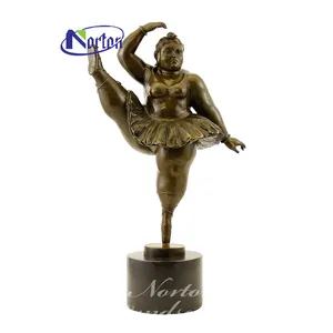 现代室内室外装饰金属青铜艺术雕像裸体肥胖瑜伽女女子芭蕾舞雕塑待售